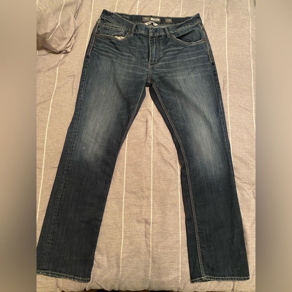 Mens BKE Jake Straight Buckle Jeans